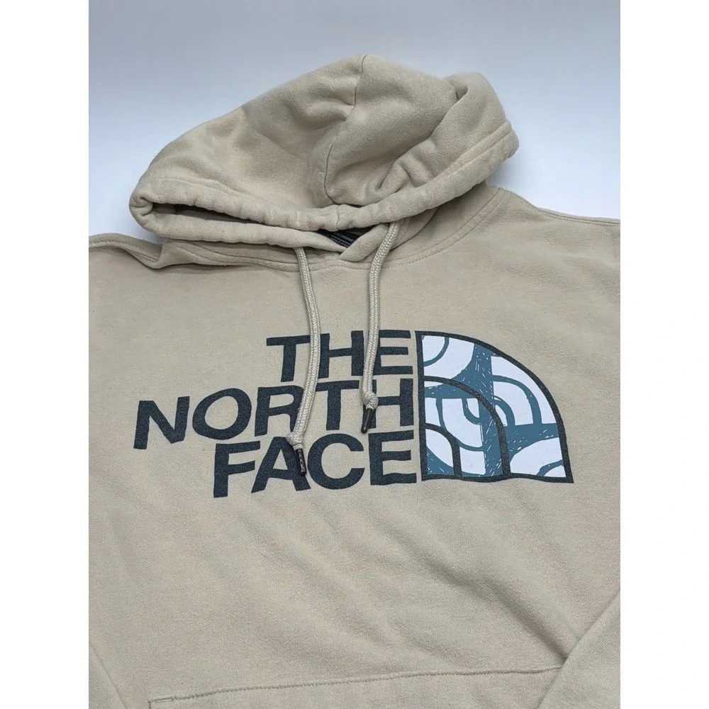 The North Face Mens Graphic Logo Pullover Hoodie Tan Beige Small NF0A3X6C